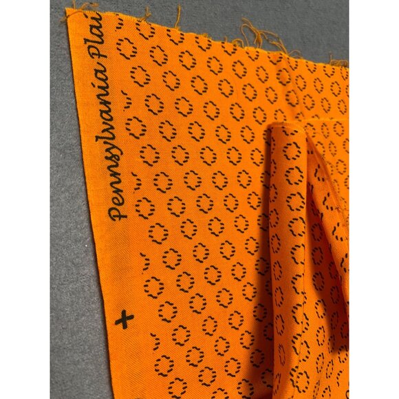 Vintage 2002 Pennsylvania Plate Cotton Fabric 1/2 Yard  Orange with Black Circle - Picture 3 of 5